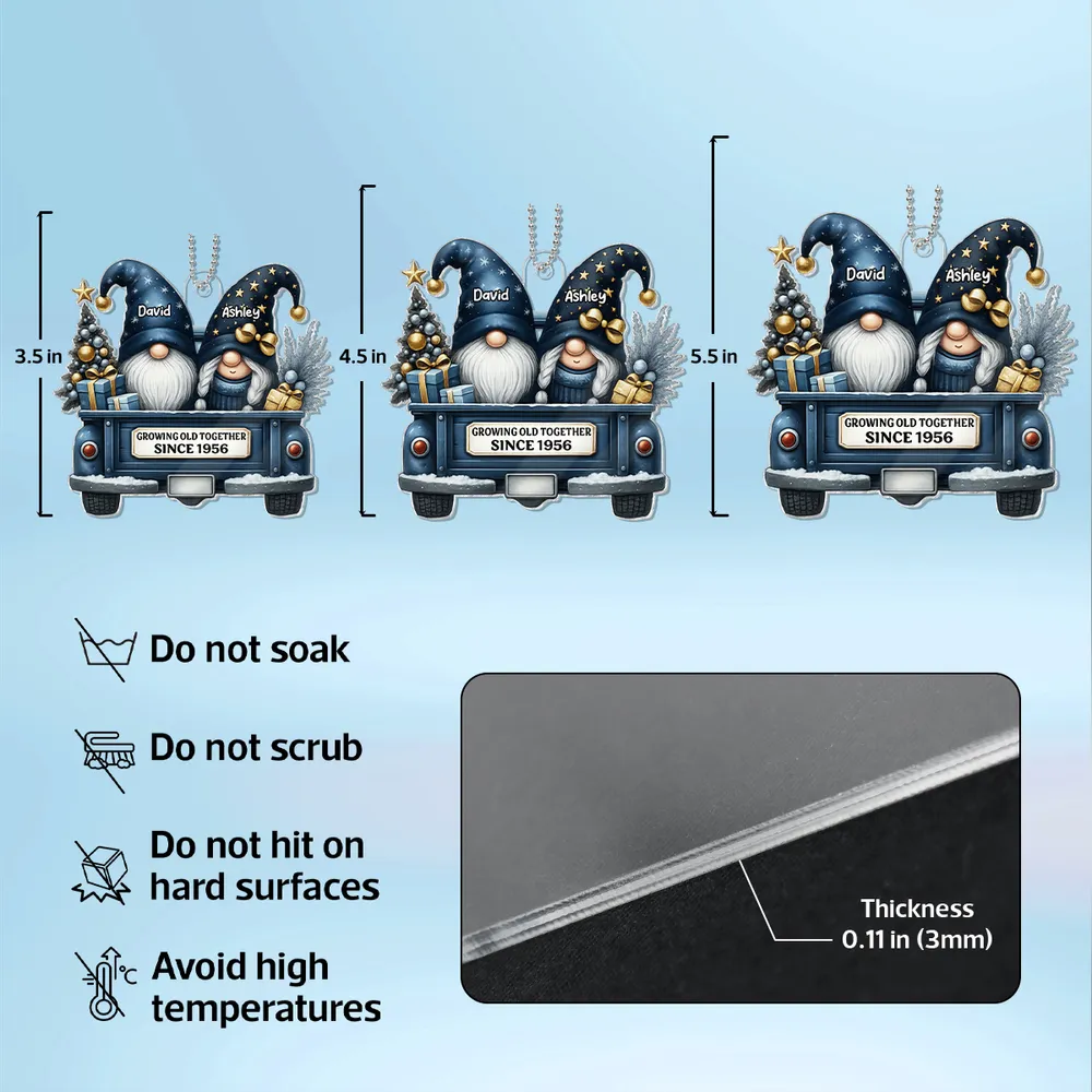 Personalized Acrylic Car Hanger for Couples – “Growing Old Together” Custom Gift - Image 5