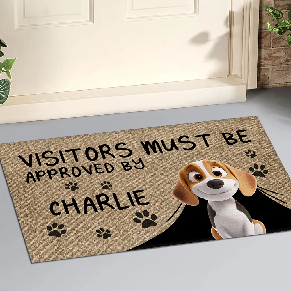 Personalized "Visitors Must Be Approved by the Dogs" Doormat – Custom Pet Door Mat for Dog Lovers - Image 3