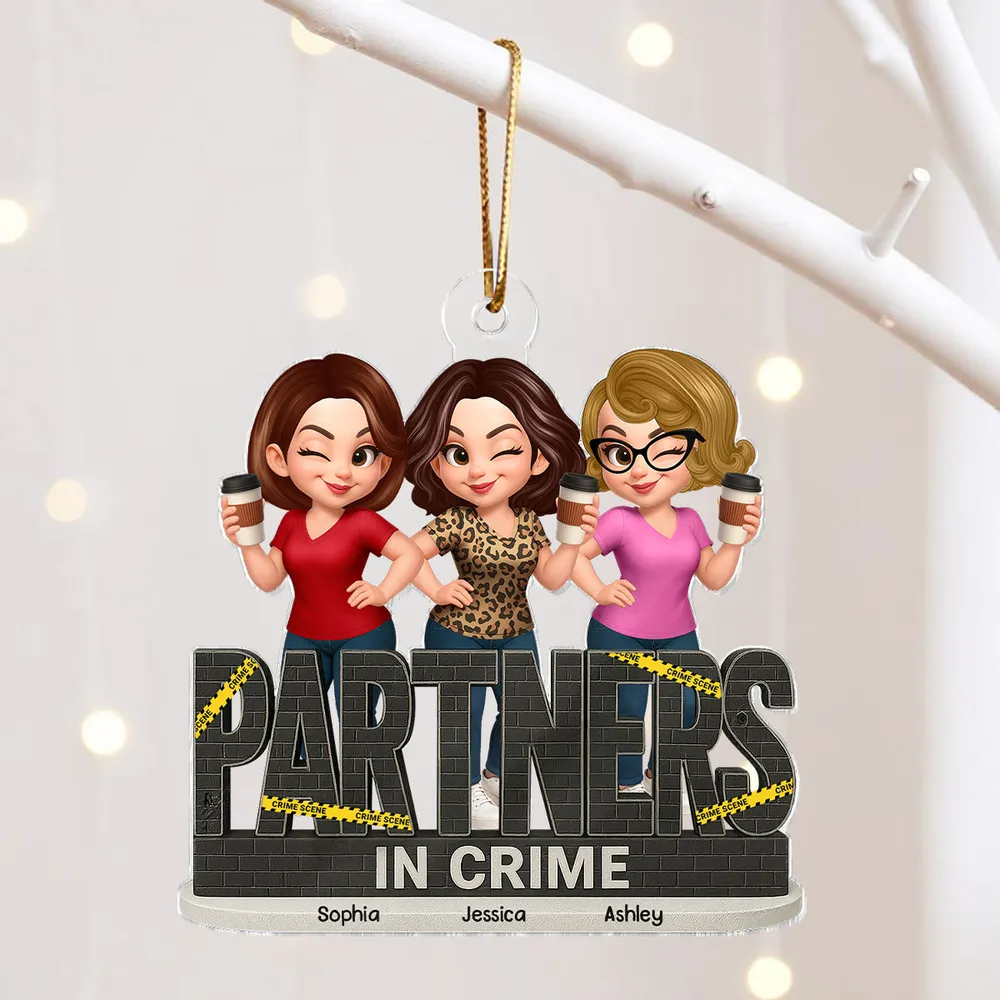 “Partners in Crime” Acrylic Ornament – Personalized Gift for Best Friends - Image 3