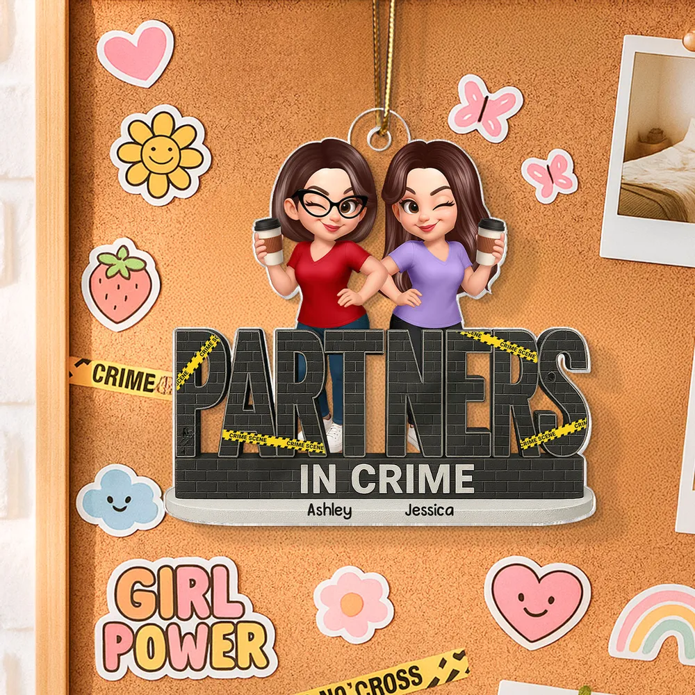 “Partners in Crime” Acrylic Ornament – Personalized Gift for Best Friends - Image 6