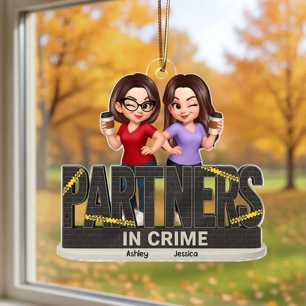 “Partners in Crime” Acrylic Ornament – Personalized Gift for Best Friends - Image 9