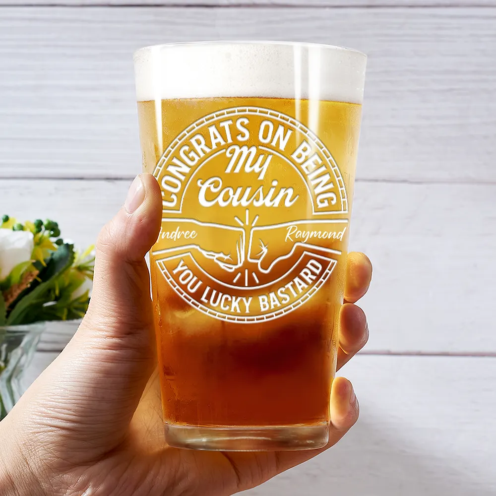 Congrats on Being My Brother β Personalized Beer Glass, Funny Gift for Brothers, Perfect for Celebrating Sibling Bond - Image 4