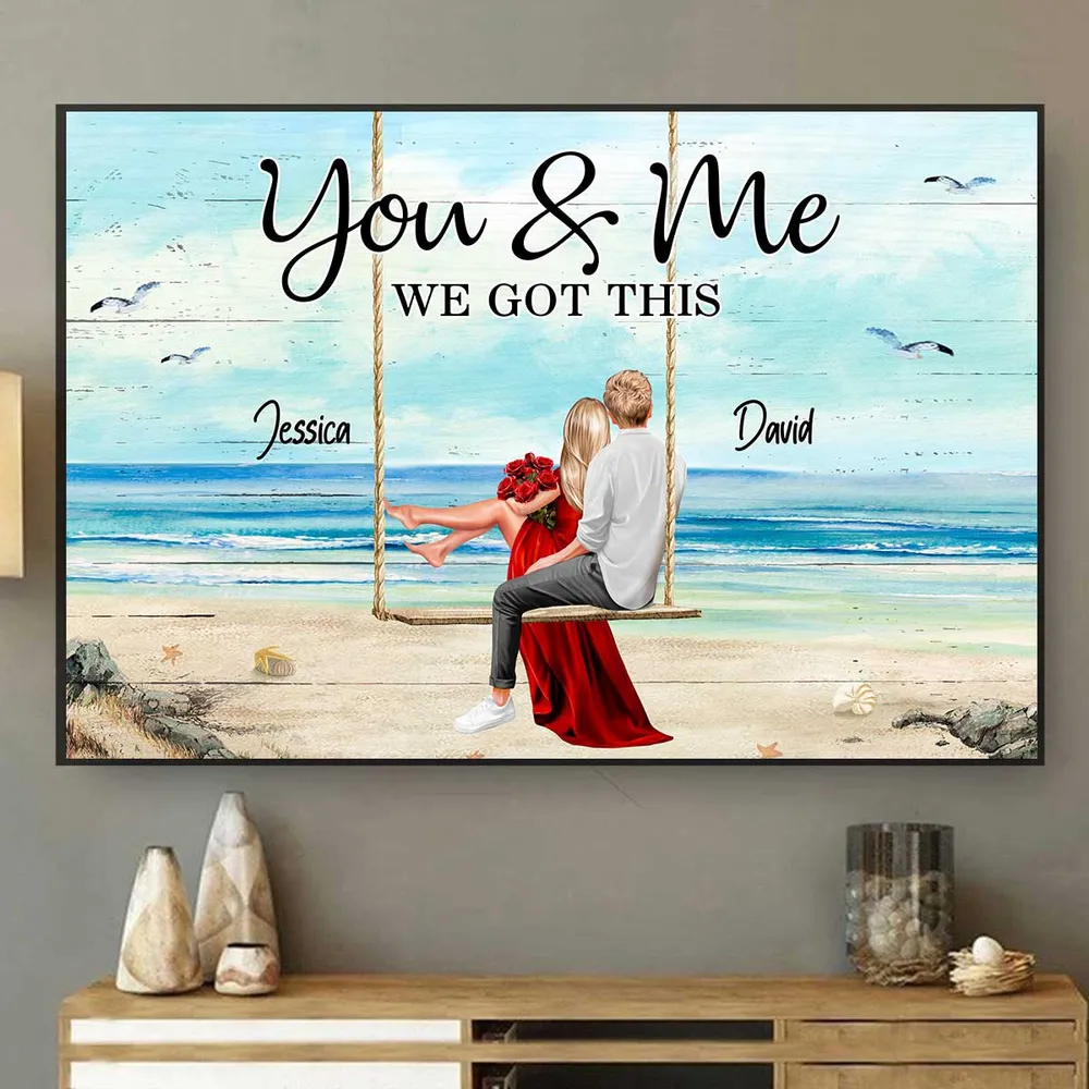 Personalized Romantic Poster with Couple on Swing, Love Home Décor and Gift for Couples - Image 4
