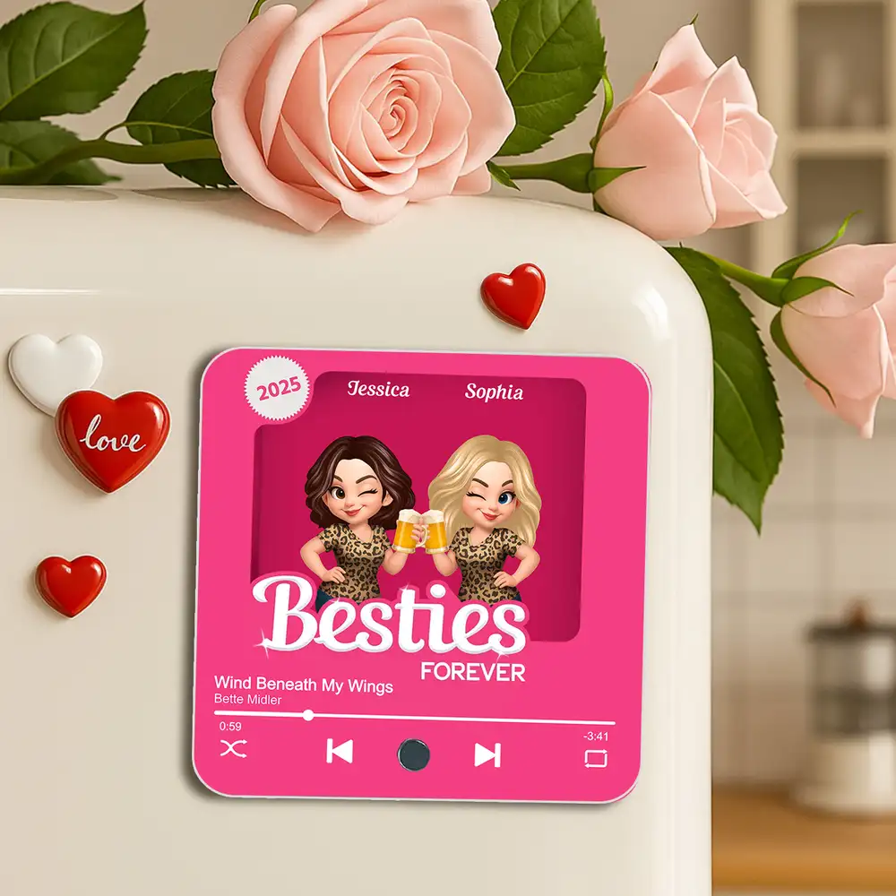 Personalized “Besties Forever” Acrylic Music Magnet – Custom Gift for Best Friends - Image 2