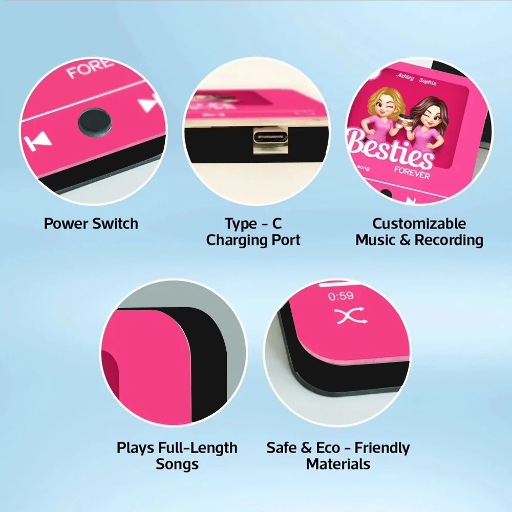 Personalized “Besties Forever” Acrylic Music Magnet – Custom Gift for Best Friends - Image 7