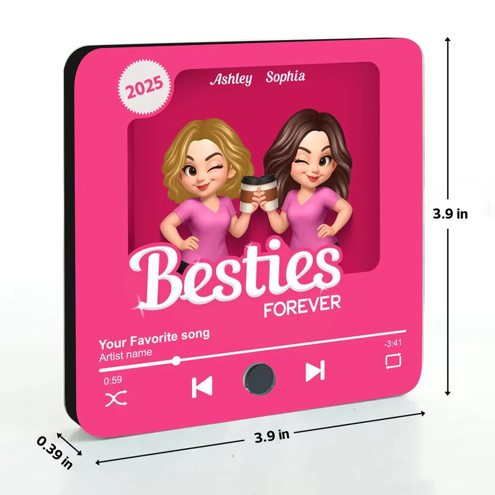 Personalized “Besties Forever” Acrylic Music Magnet – Custom Gift for Best Friends - Image 9