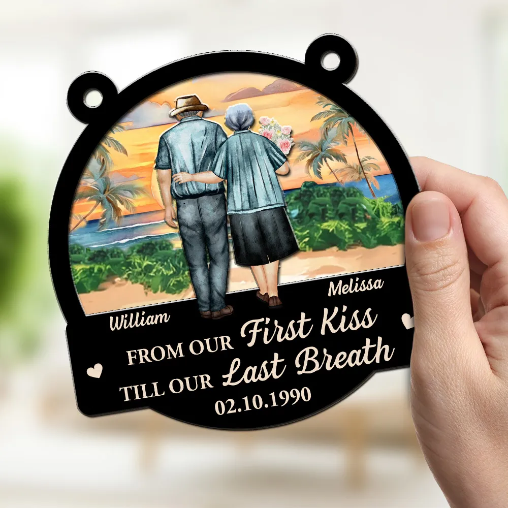 From Our First Kiss Till Our Last Breath – Personalized Wood and Acrylic Layered Ornament, Romantic Gift for Couples - Image 7