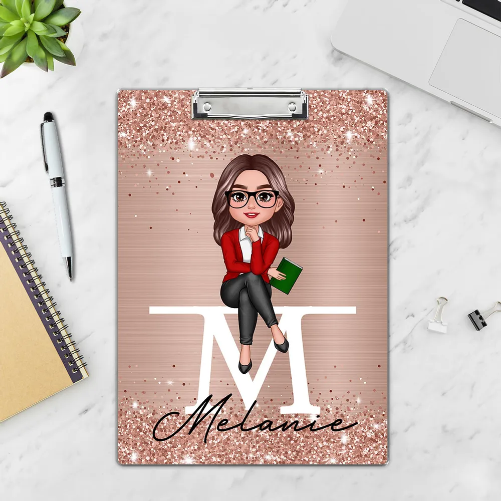 Personalized Acrylic Clipboard For Teacher – Custom Name Gift Featuring Glitter Style, Thoughtful Stationery Gift For Educator, Mentor, or Colleague - Image 5