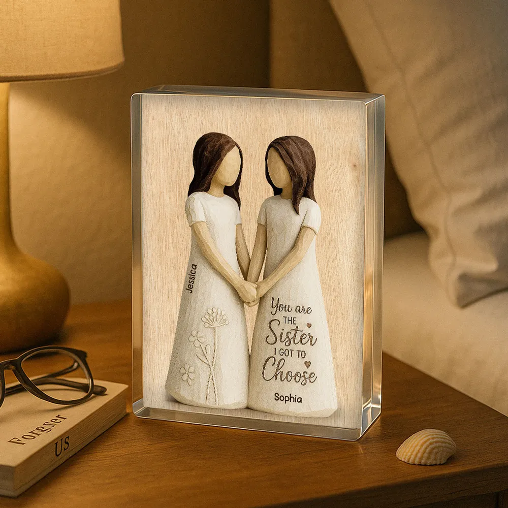 Forever Sisters by Choice – Custom Figurine Plaque for Best Friends, Gift for Her - Image 2