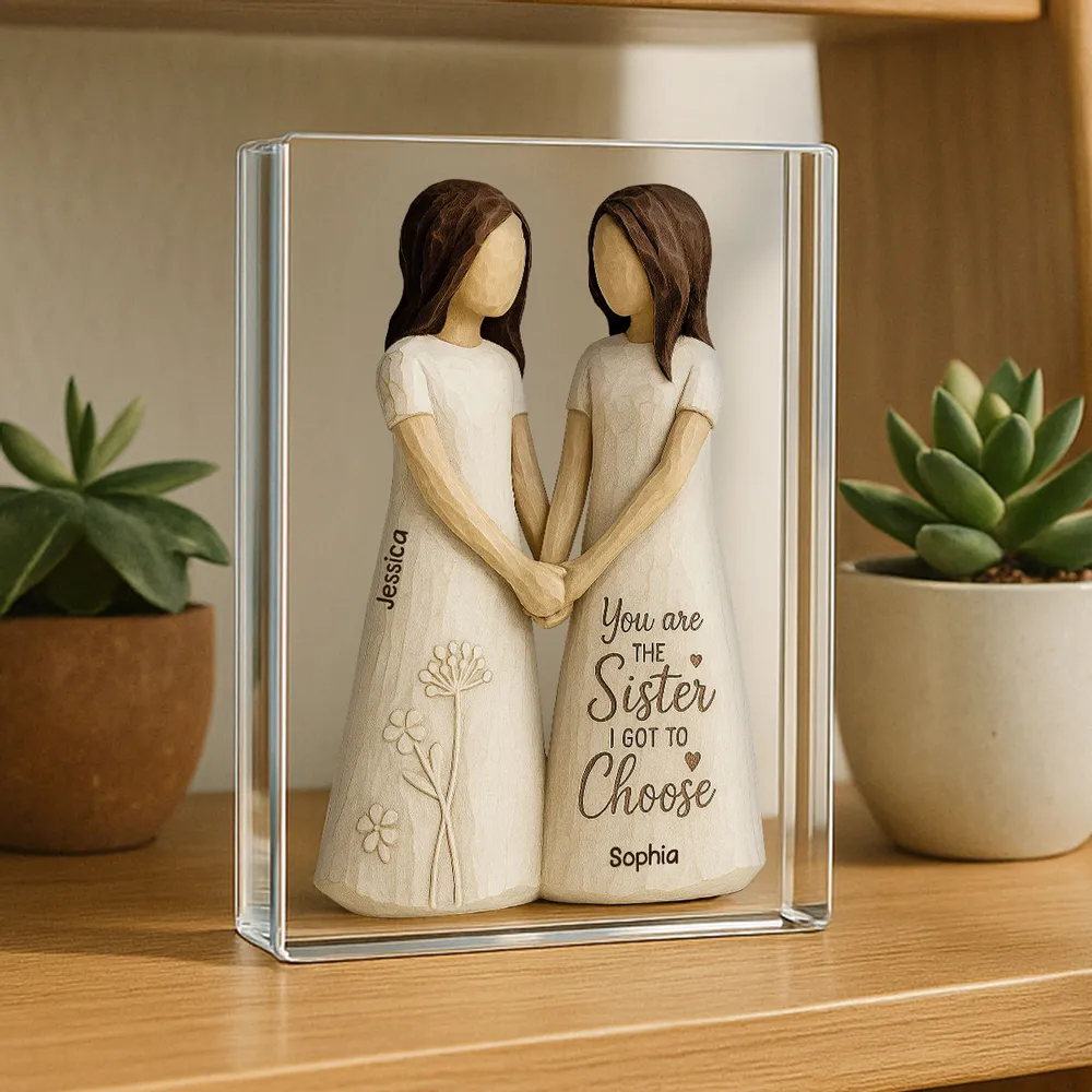 Forever Sisters by Choice – Custom Figurine Plaque for Best Friends, Gift for Her - Image 3