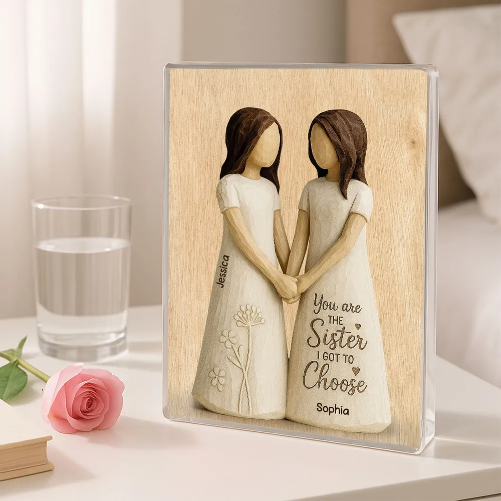 Forever Sisters by Choice – Custom Figurine Plaque for Best Friends, Gift for Her - Image 6