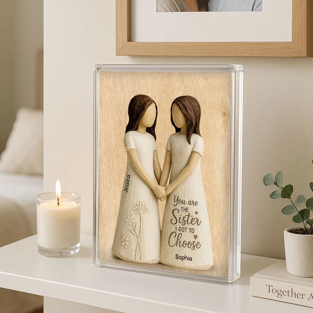 Forever Sisters by Choice – Custom Figurine Plaque for Best Friends, Gift for Her - Image 7