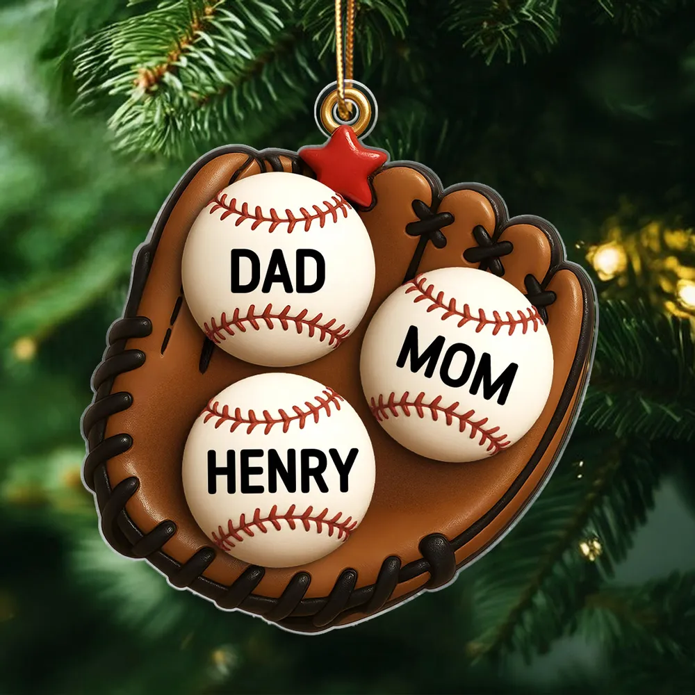 Family Baseball Theme Ornament, Heartwarming Holiday Decoration - Image 2