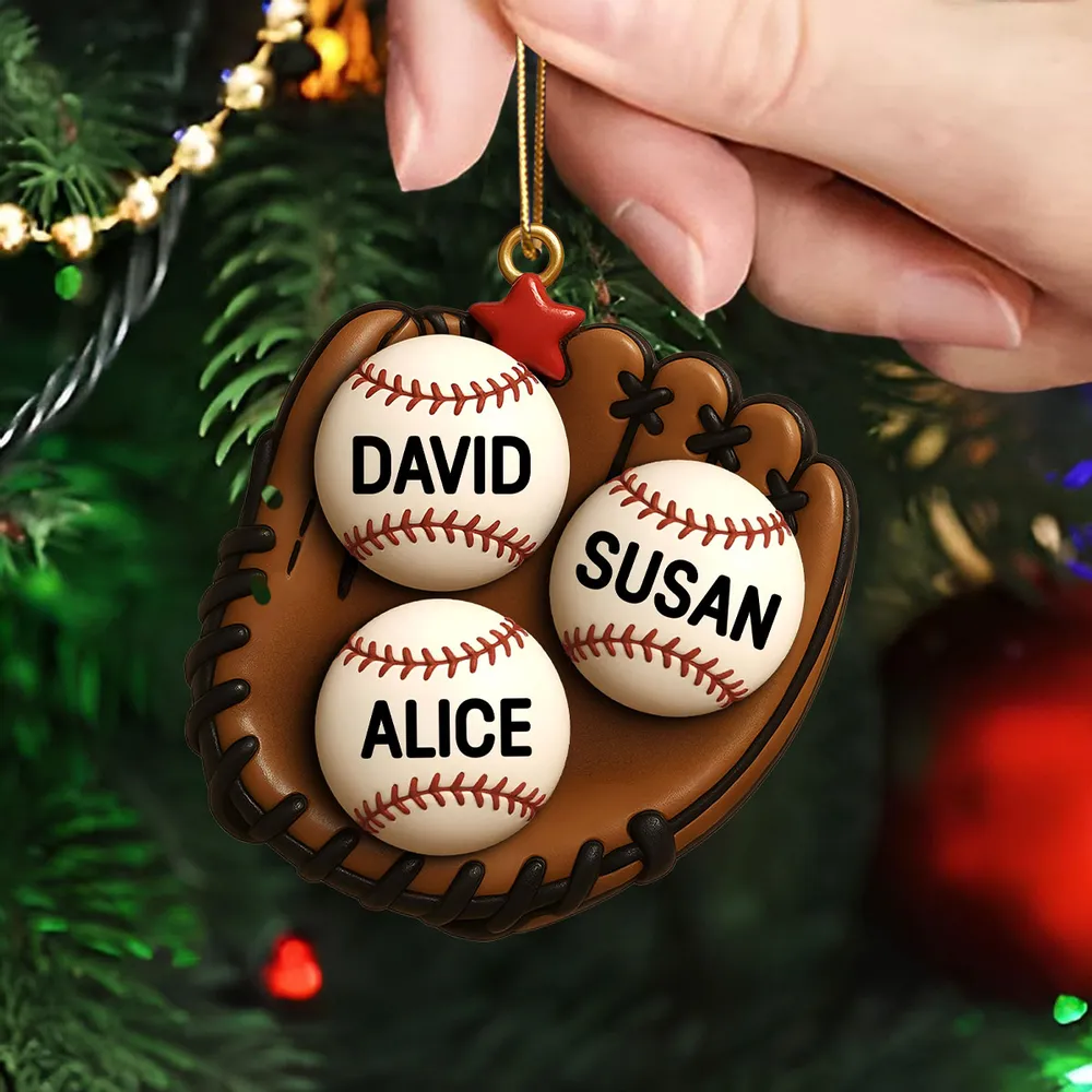 Family Baseball Theme Ornament, Heartwarming Holiday Decoration - Image 5