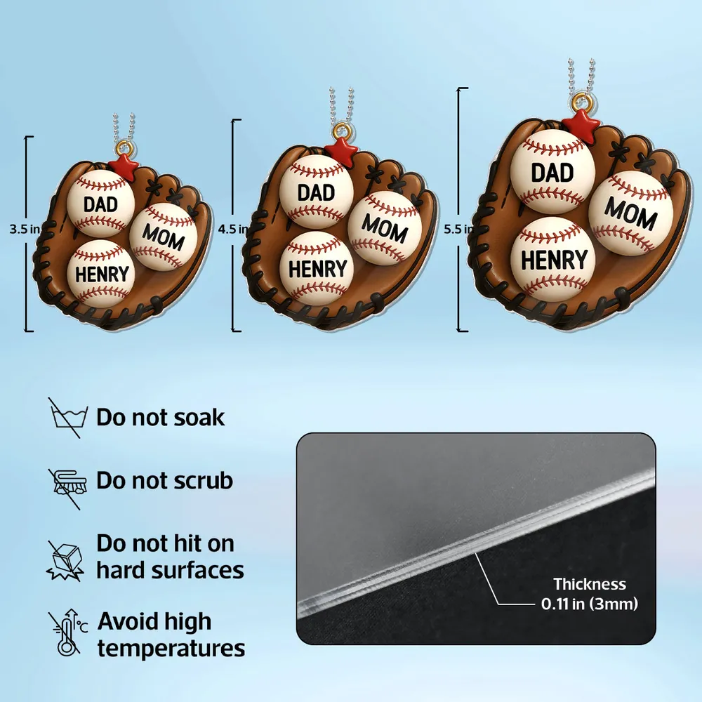 Family Baseball Theme Ornament, Heartwarming Holiday Decoration - Image 6
