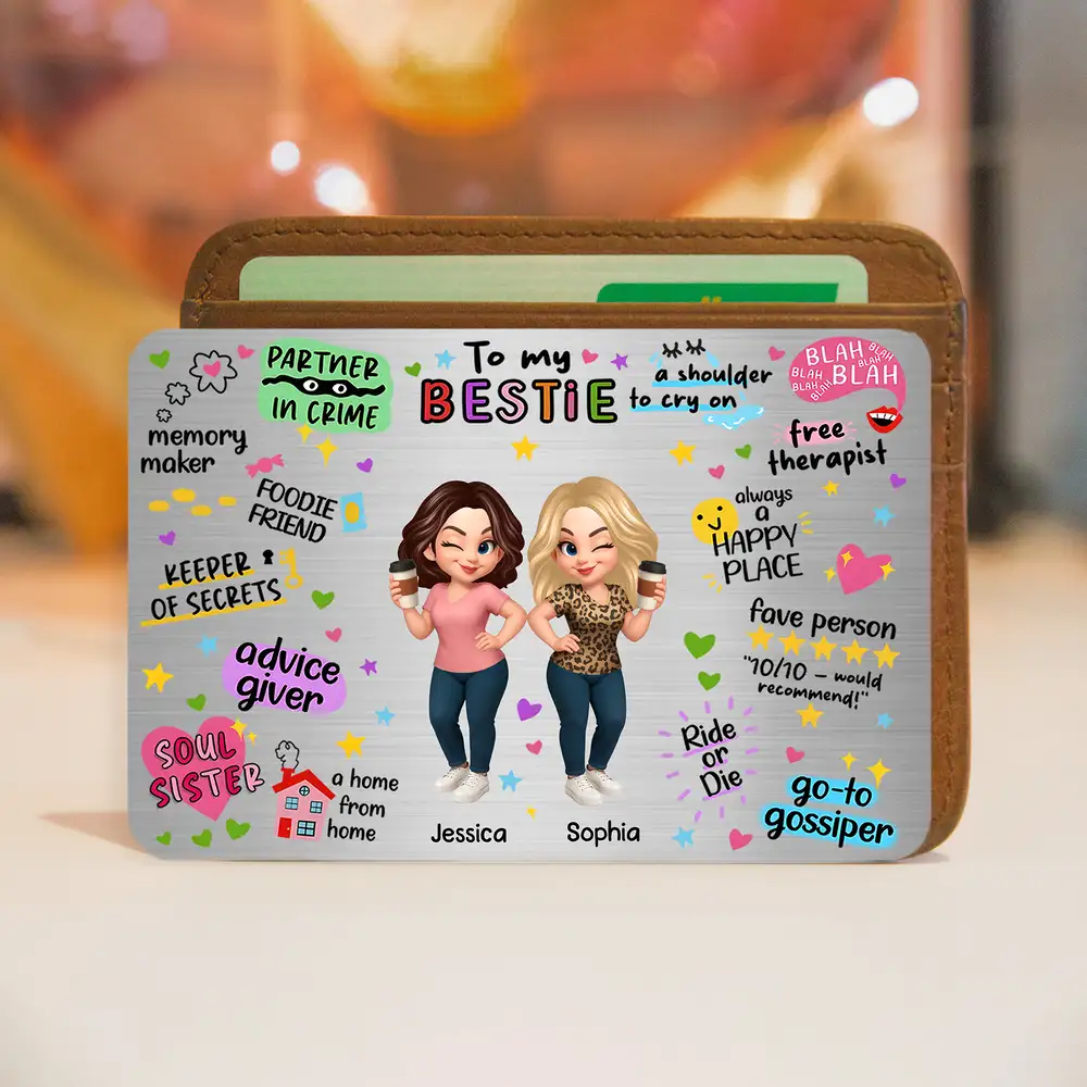 To My Bestie – Personalized Acrylic Block Plaque for Sisters with Fun Quotes