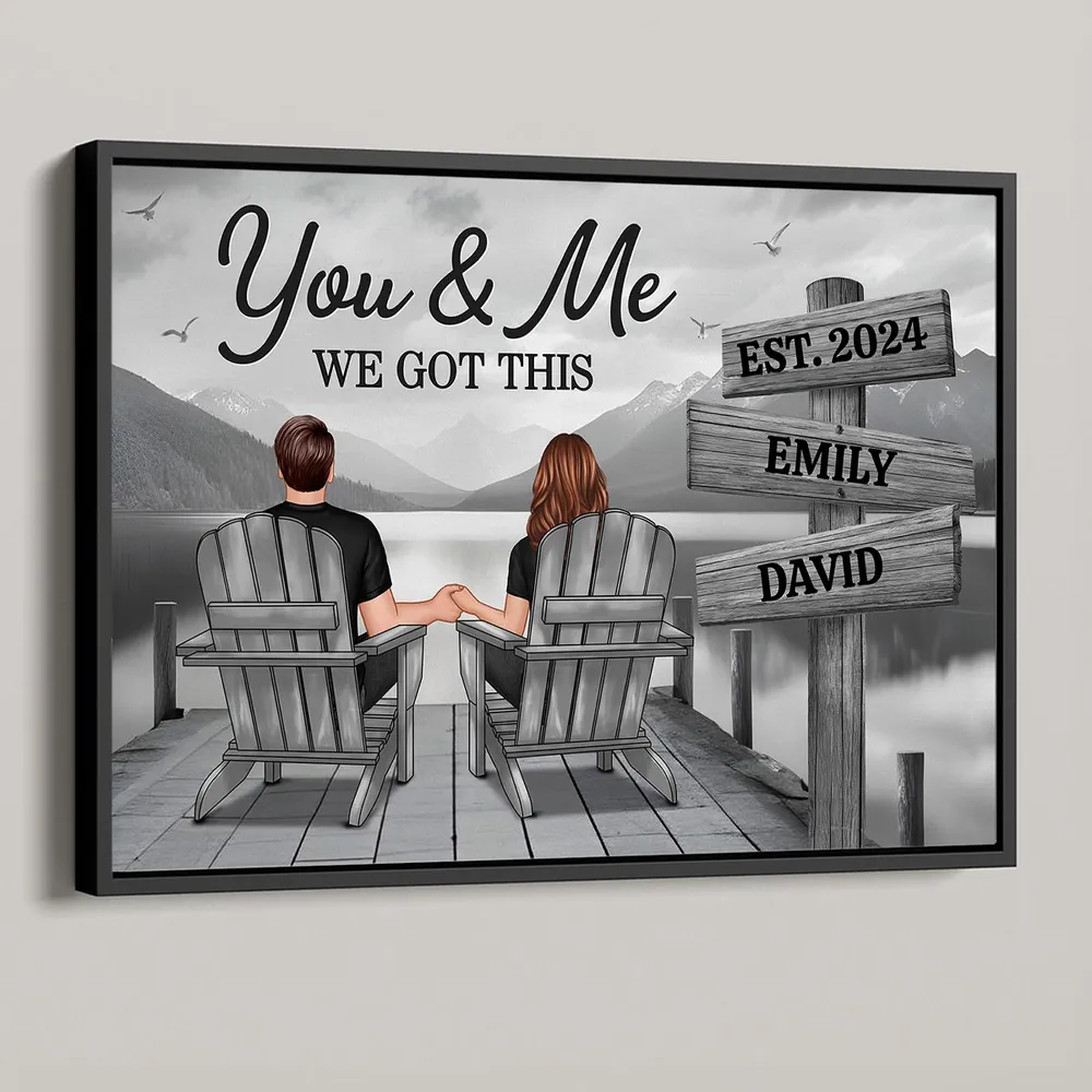 Seaside Poster Romantic Couple Back View Clear and Sturdy Love Memory Wall Décor Gift - Image 3