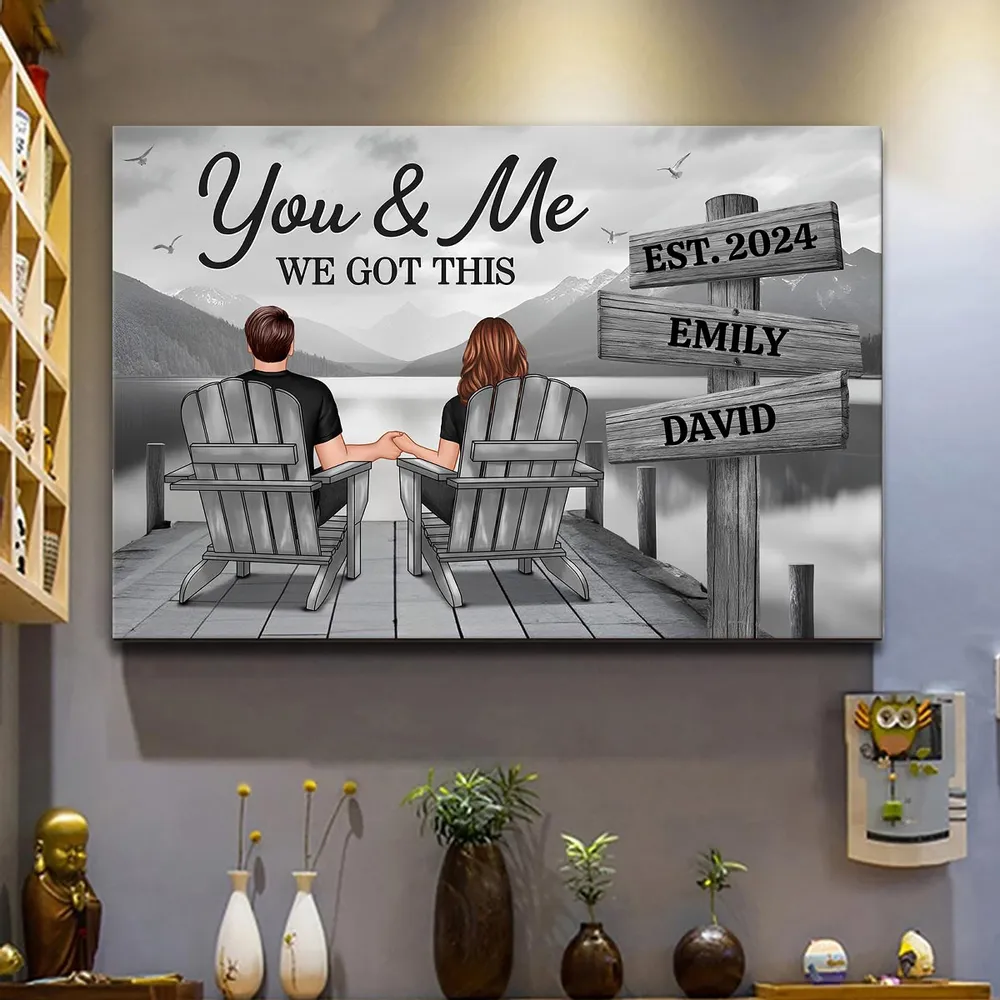 Seaside Poster Romantic Couple Back View Clear and Sturdy Love Memory Wall Décor Gift - Image 4