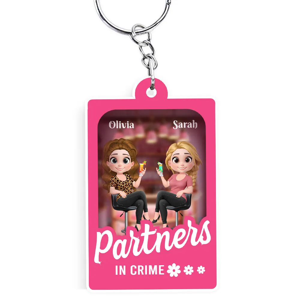Besties Forever - Best Friend Gift, Personalized Acrylic Keychain for Sisters - Image 2