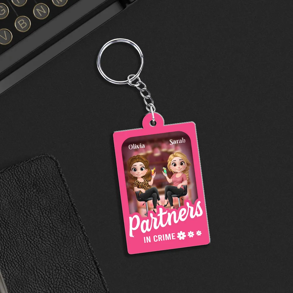 Besties Forever - Best Friend Gift, Personalized Acrylic Keychain for Sisters - Image 4