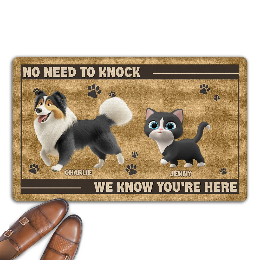 Custom Dog and Cat Doormat, Fun Pet-Themed Home Décor and Gift - Image 2