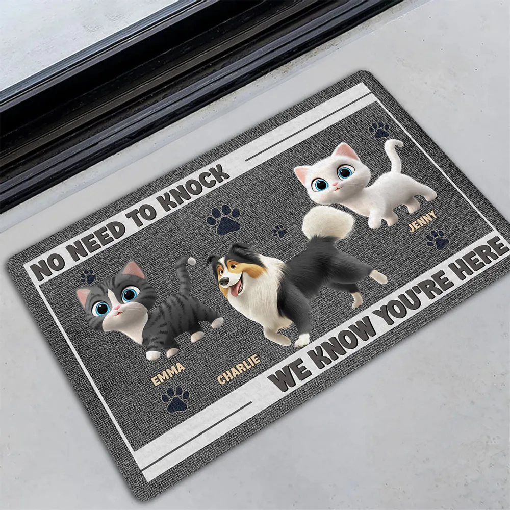 Custom Dog and Cat Doormat, Fun Pet-Themed Home Décor and Gift - Image 3
