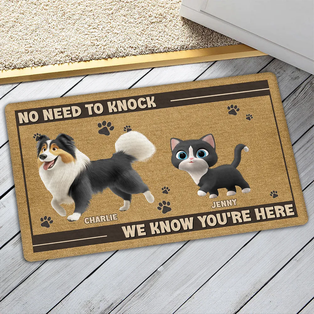 Custom Dog and Cat Doormat, Fun Pet-Themed Home Décor and Gift - Image 7