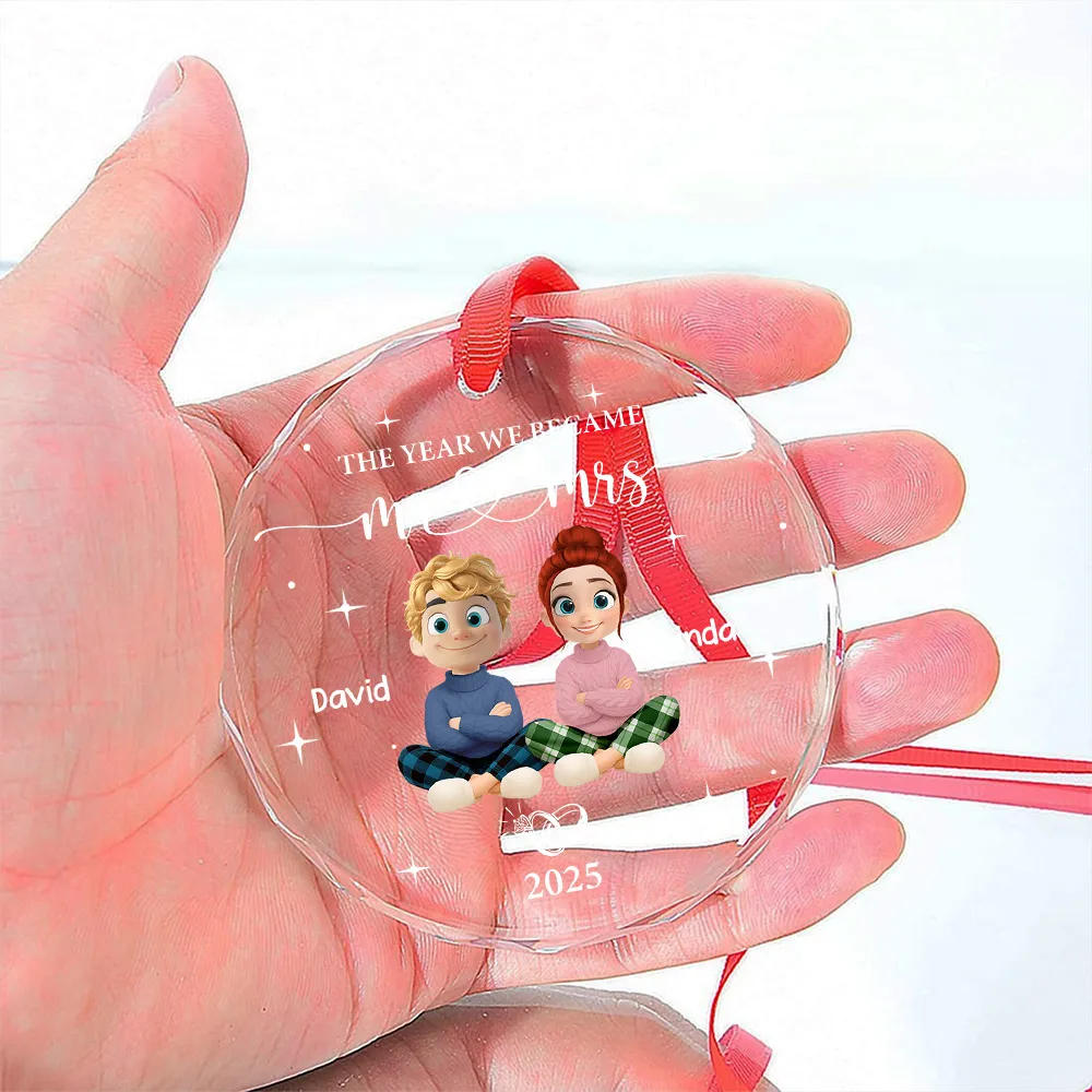 “The Year We Became Mr. & Mrs.” Personalized Couple Ornament - Image 6