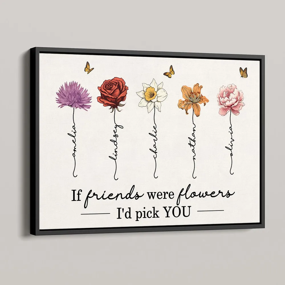 Personalized Poster Floral Friends Design High Clarity Beautiful and Practical Gift Choice - Image 4