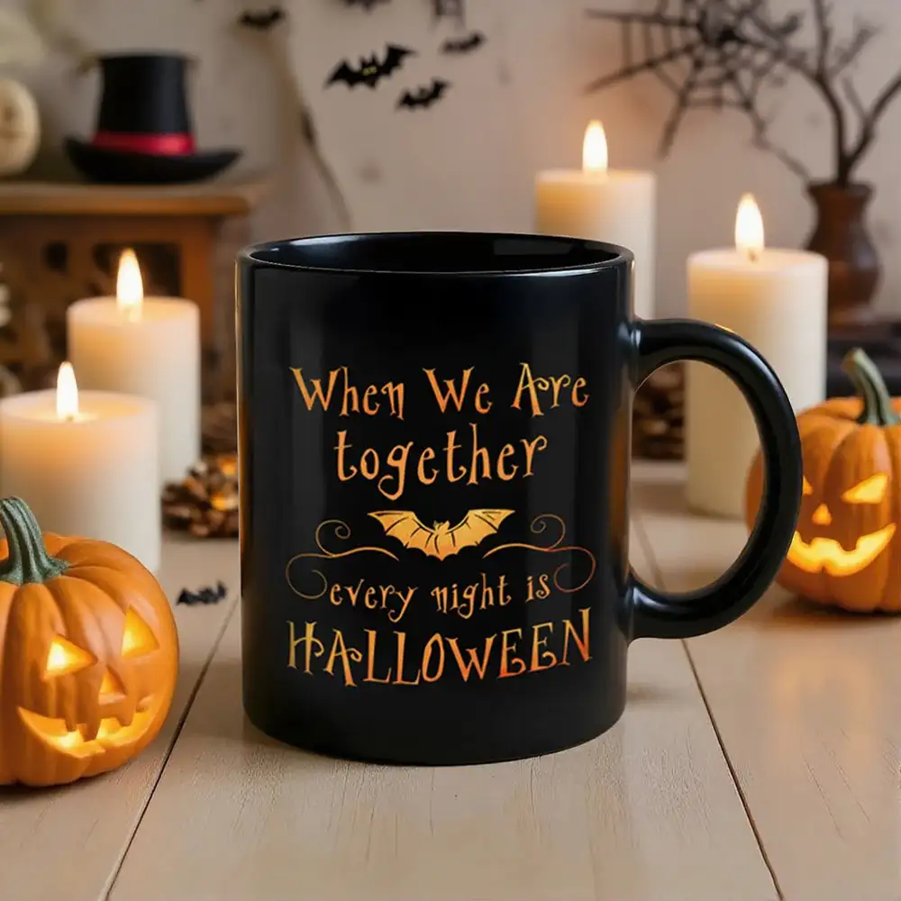 Full Color Mug – Witch Sisters Under Halloween Moon, “When We Are Together Every Night Is Halloween”, Funny Gift for Sisters and Best Friends - Image 3