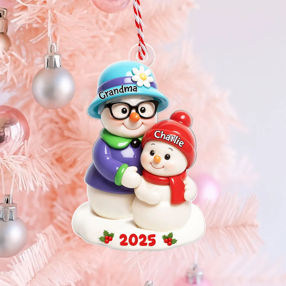Heartwarming Grandma and Grandkid Acrylic Ornament, Christmas Tree Decoration with Personal Touch - Image 3