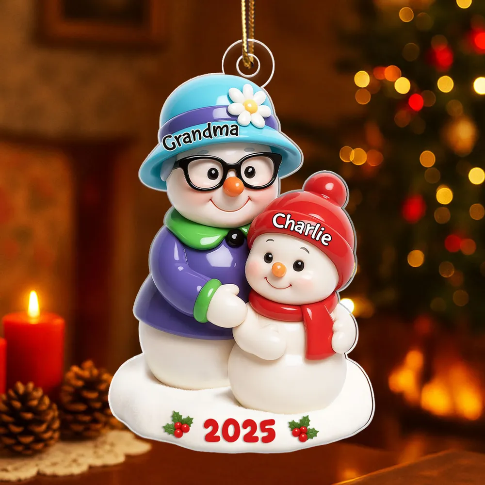 Heartwarming Grandma and Grandkid Acrylic Ornament, Christmas Tree Decoration with Personal Touch - Image 5