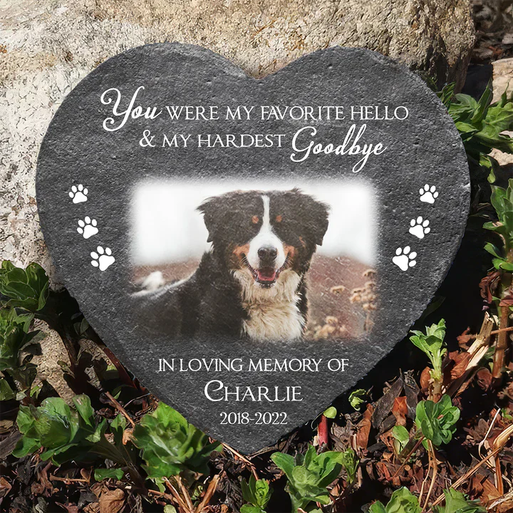 Heart Stone Pet Memorial Plaque, Cherished Dog Tribute with Warm Remembrance for Home Décor - Image 3