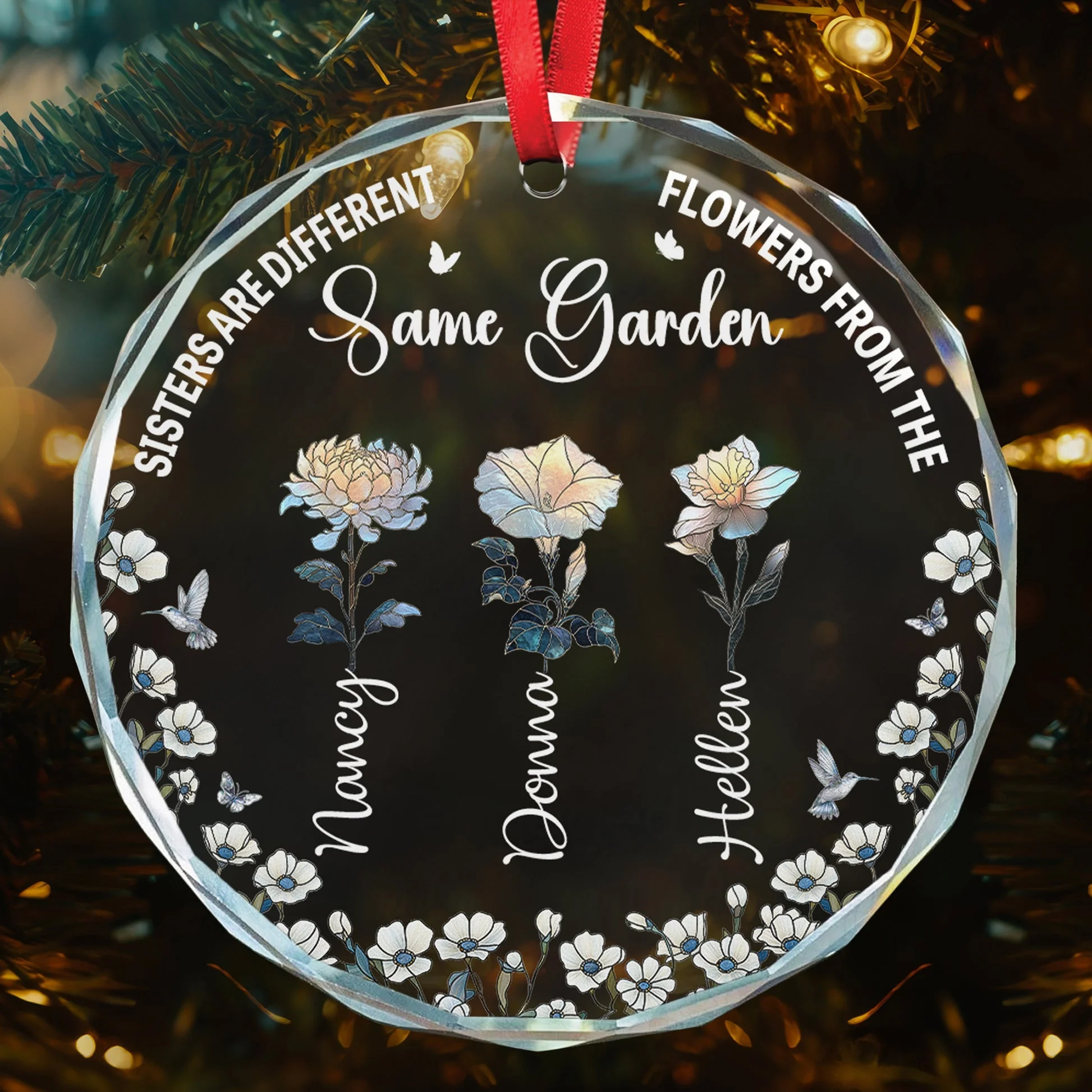 Heartwarming Crystal Ornament – Sisters & Friends Theme, “It Takes a Long Time to Grow Old Friends” Christmas Decoration - Image 4