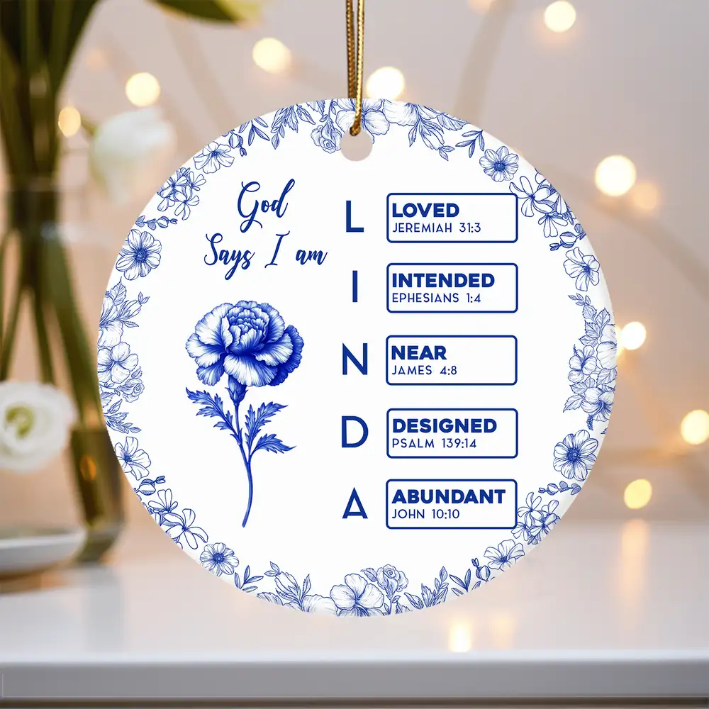 Ceramic Ornament with Bible Verses, Christian Christmas Tree Decoration Filled with Blessings