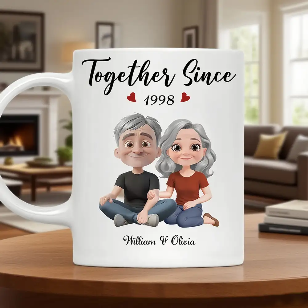 Couple ‘Together Since’ Mug Anniversary Gift High Clarity Beautiful and Textured