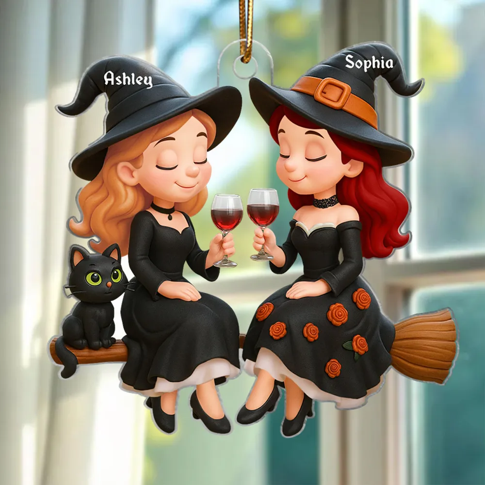 Witch Sisters Acrylic Ornament, Magical Vibe, Heartwarming Companionship, Perfect Gift for Friends - Image 6