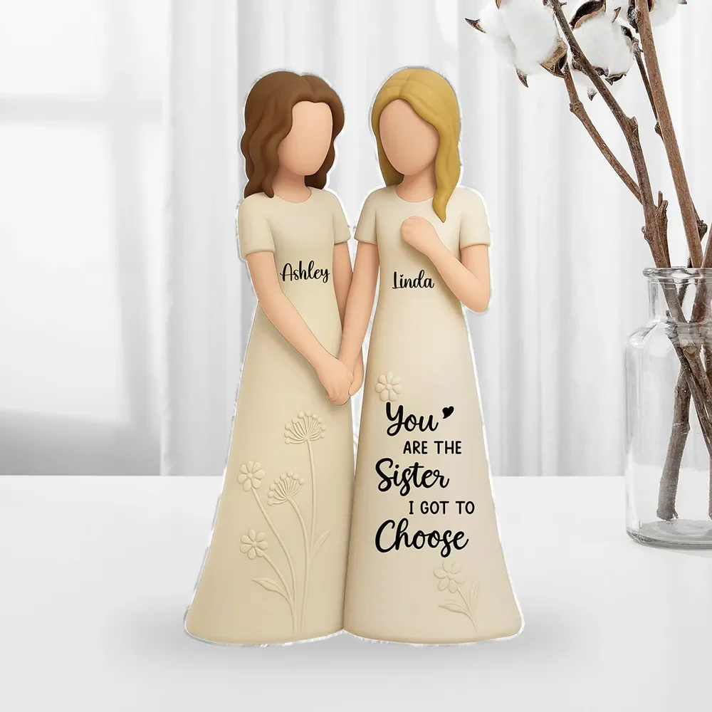 Best Friends Acrylic Block Plaque with Floral Engraving Gift - Image 2
