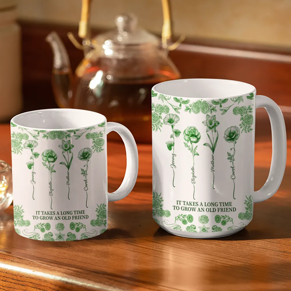 Friendship White Ceramic Mug with Clear Print and Floral Details, Simple Everyday Style, Gift-Ready for Loved Ones - Image 4