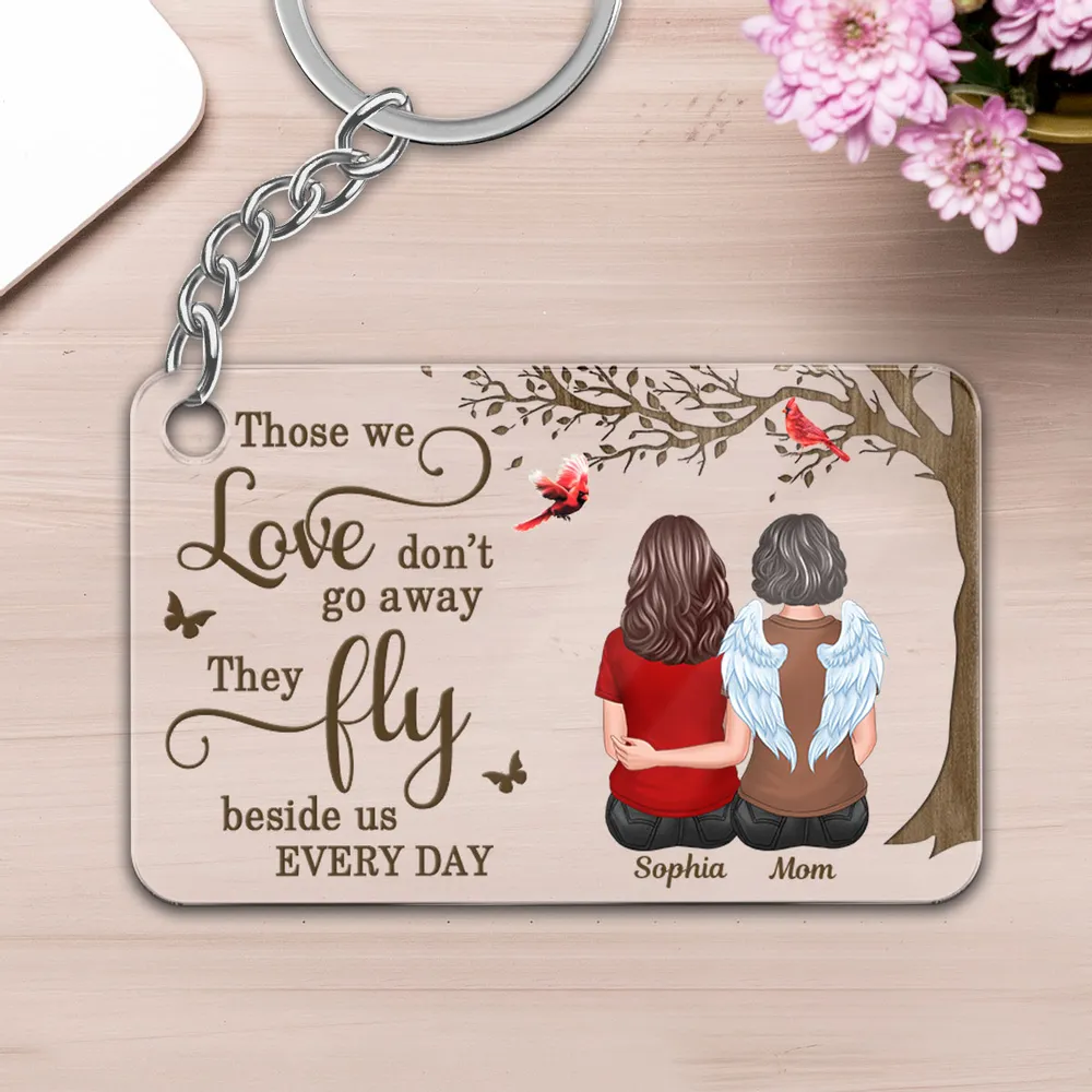 Acrylic Keychain with Mother Memorial Back View Design, Sentimental Keepsake, Perfect Gift for Love and Remembrance - Image 3