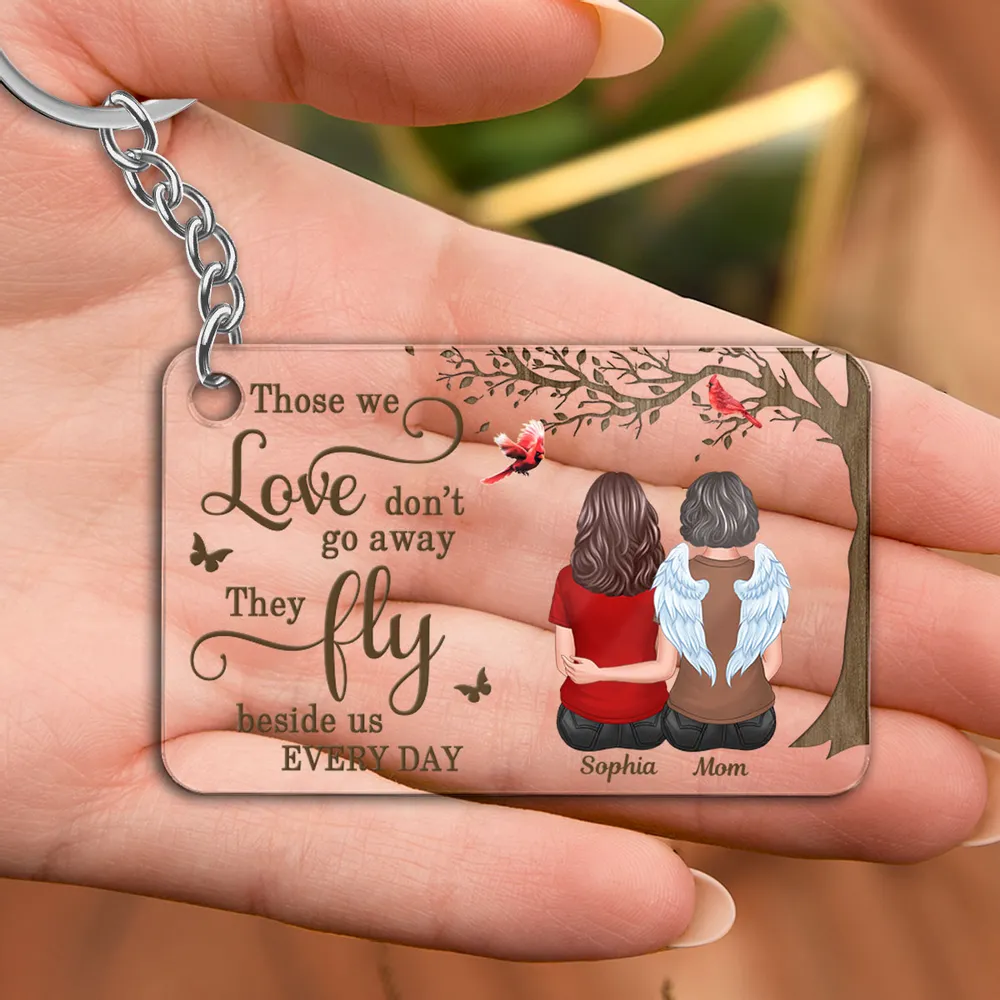 Acrylic Keychain with Mother Memorial Back View Design, Sentimental Keepsake, Perfect Gift for Love and Remembrance - Image 4
