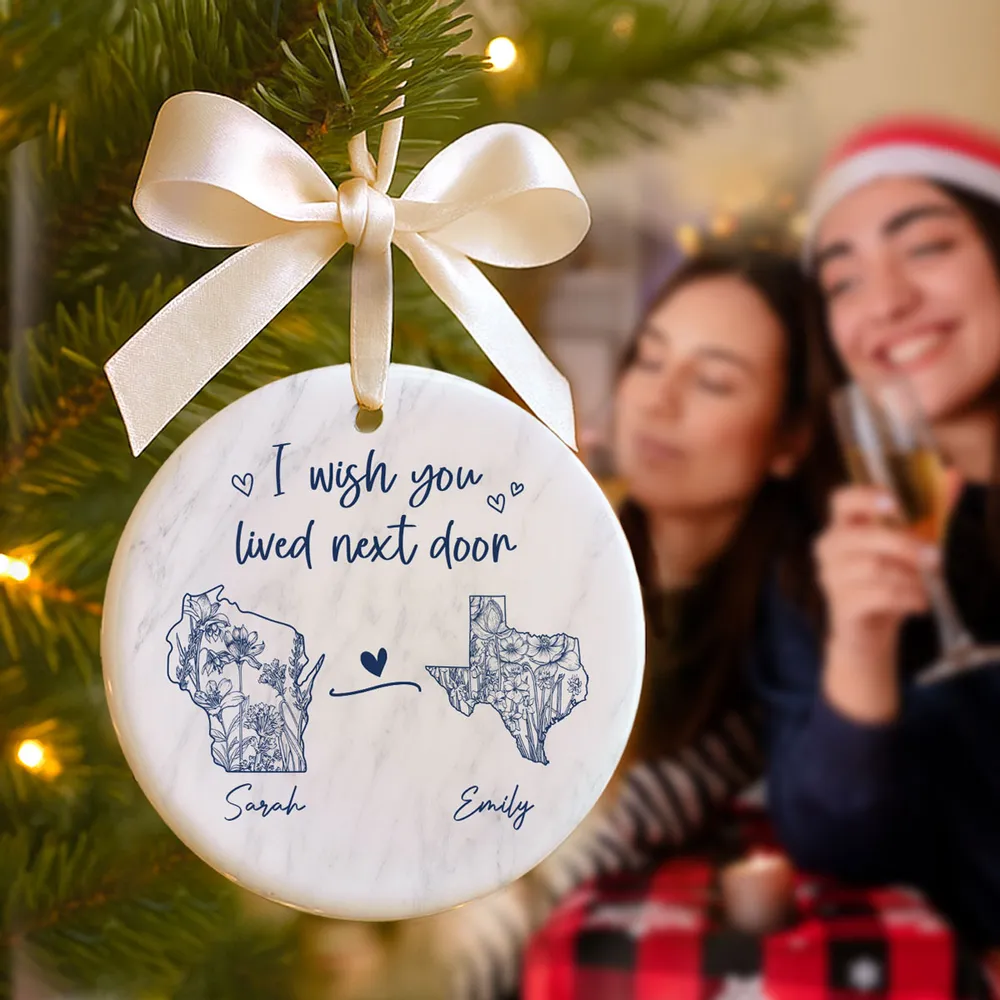 Ceramic Ornament with State Map Friendship Design, Clear Smooth Finish, Perfect Keepsake and Surprise Gift - Image 3
