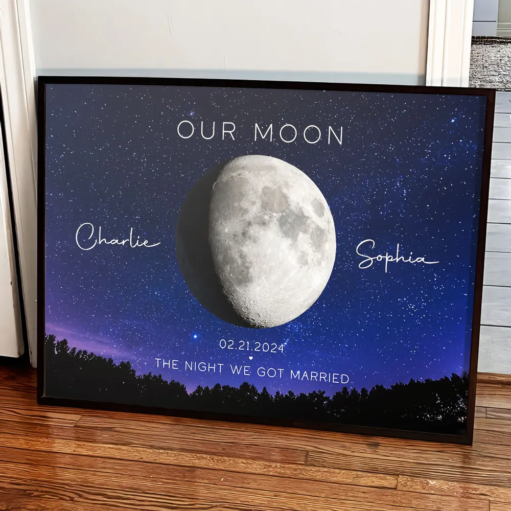 Our Moon – Personalized Poster without Frame for Couples with Wedding Date - Image 3