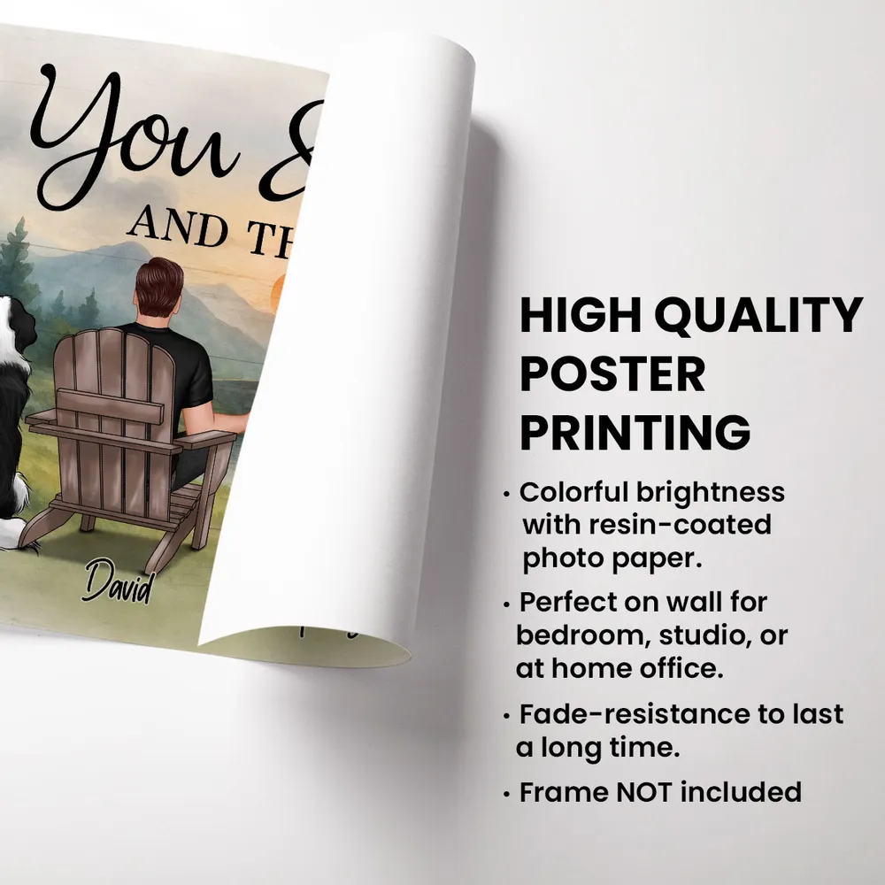 "You & Me and the Dogs β Customizable Couple Poster with Pets, Personalized Beach Scene" - Image 4