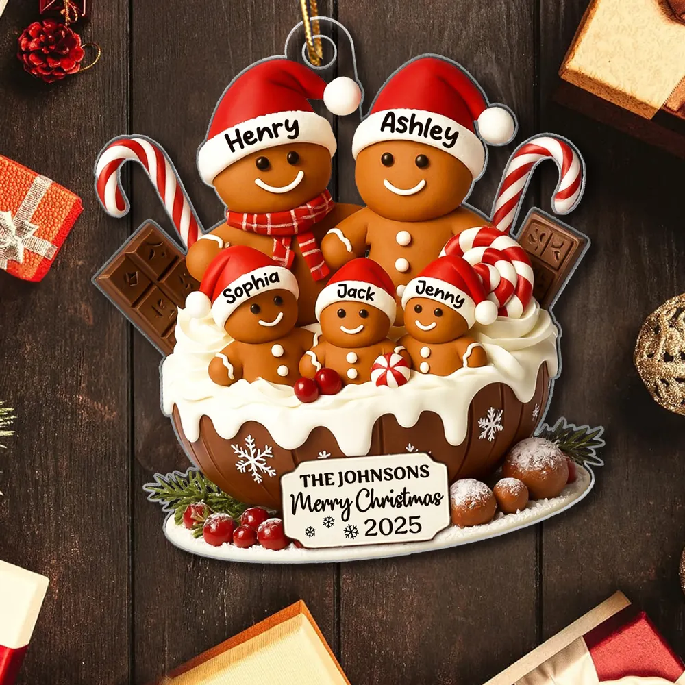 Christmas Gingerbread Family Acrylic Ornament, Personalized Festive Decor with Warm Holiday Vibes, Perfect Gift for Family - Image 7