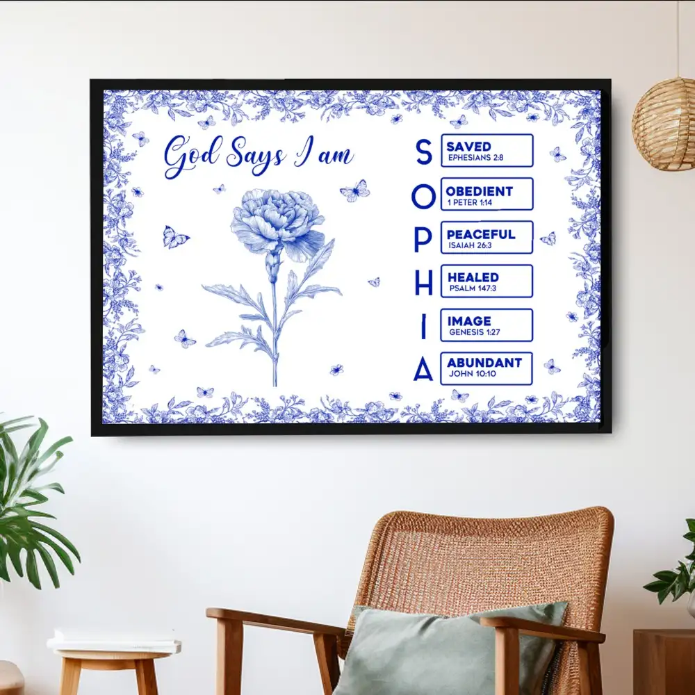 Poster with God Says I Am Religious Letter Design, High Clarity, Inspirational and Surprise Gift - Image 2