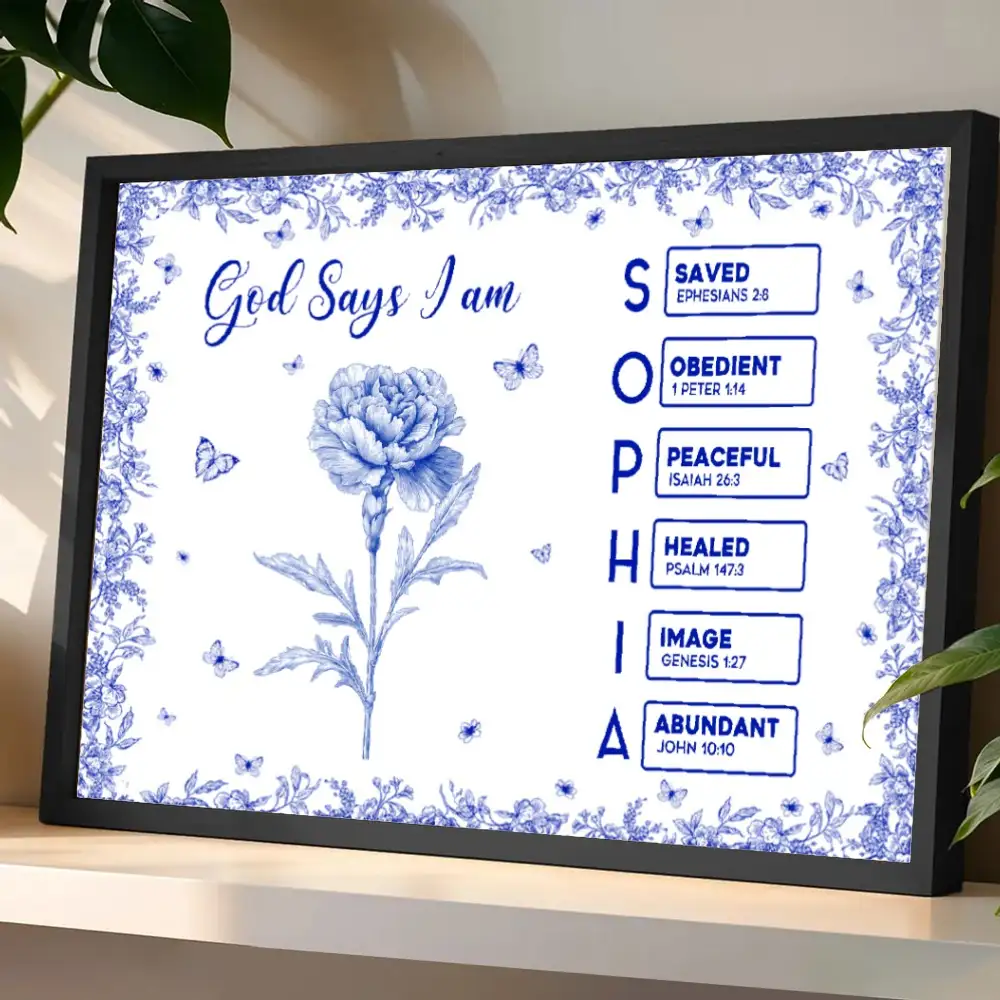 Poster with God Says I Am Religious Letter Design, High Clarity, Inspirational and Surprise Gift - Image 3