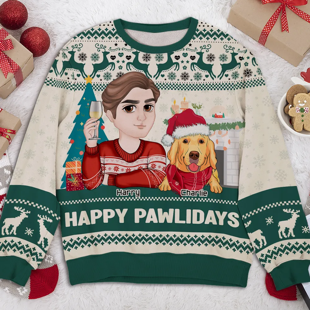 Custom Christmas Sweatshirt with Dog Owner Design Gift - Image 3