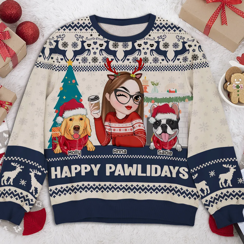 Custom Christmas Sweatshirt with Dog Owner Design Gift - Image 4