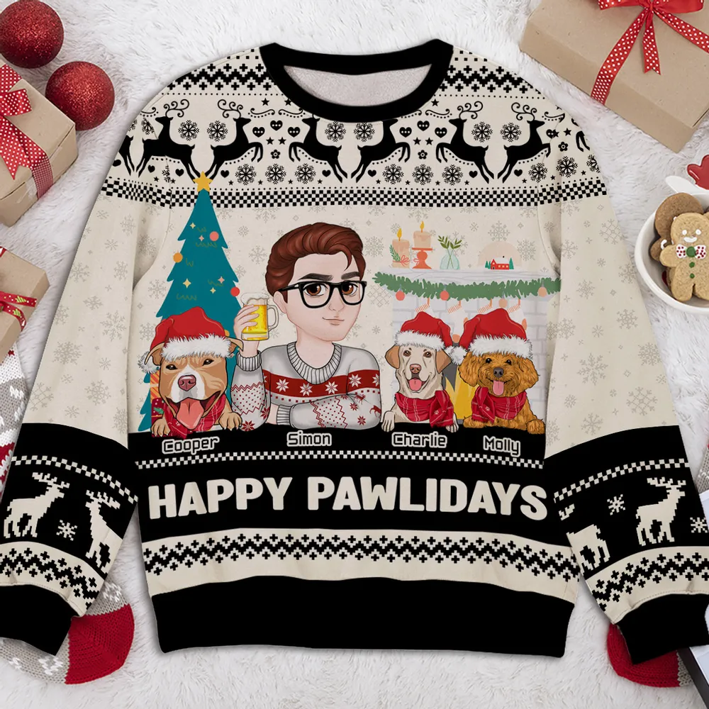 Custom Christmas Sweatshirt with Dog Owner Design Gift - Image 5